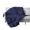 puredown Soft Feather Down Throw Blanket Lightweight Packable Couch Throw for Indoor and Outdoor Use, Throw 50"X70", Navy view 1