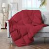 puredown Soft Feather Down Throw Blanket Lightweight Packable Couch Throw for Indoor and Outdoor Use, Throw 50"X70", Wine view 1