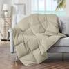 puredown Soft Feather Down Throw Blanket Lightweight Packable Couch Throw for Indoor and Outdoor Use, Throw 50"X70", Beige view 1