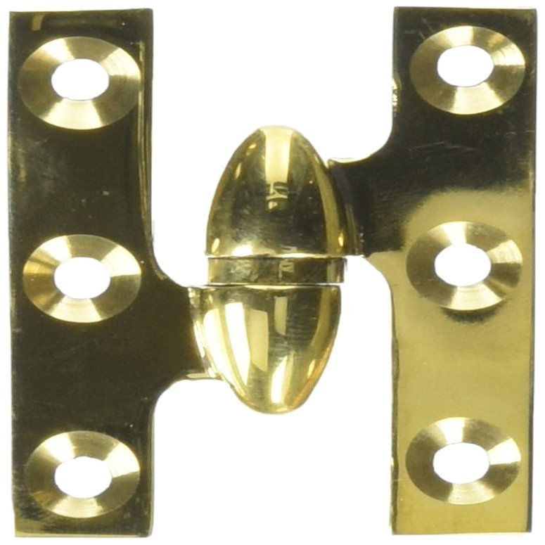 Deltana OK2015U3UNL-L Solid Brass 2-Inch x 1/2-Inch Olive Knuckle Hinge