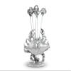 Vagabond House Pewter Metal Nautical/Ocean Blue Crab Cheese Martini Olive Stainless Steel Pick Set Skewer Fruit Toothpicks Ocean Coastal Dcor (6 picks) 4 inch Tall view 2