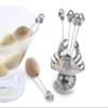 Vagabond House Pewter Metal Nautical/Ocean Blue Crab Cheese Martini Olive Stainless Steel Pick Set Skewer Fruit Toothpicks Ocean Coastal Dcor (6 picks) 4 inch Tall view 4