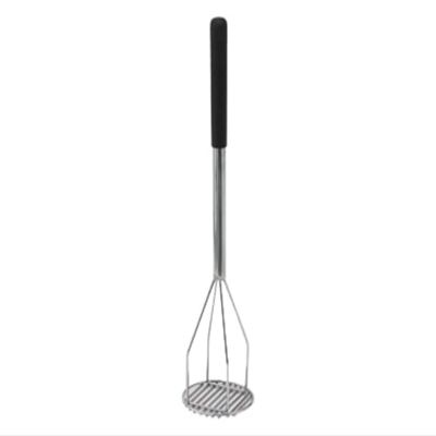 Winco 5-Inch by 24.5-Inch Round Potato Masher, Poly Propylene Handle, Black, Stainless Steel