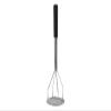 Winco 5-Inch by 24.5-Inch Round Potato Masher, Poly Propylene Handle, Black, Stainless Steel view 1