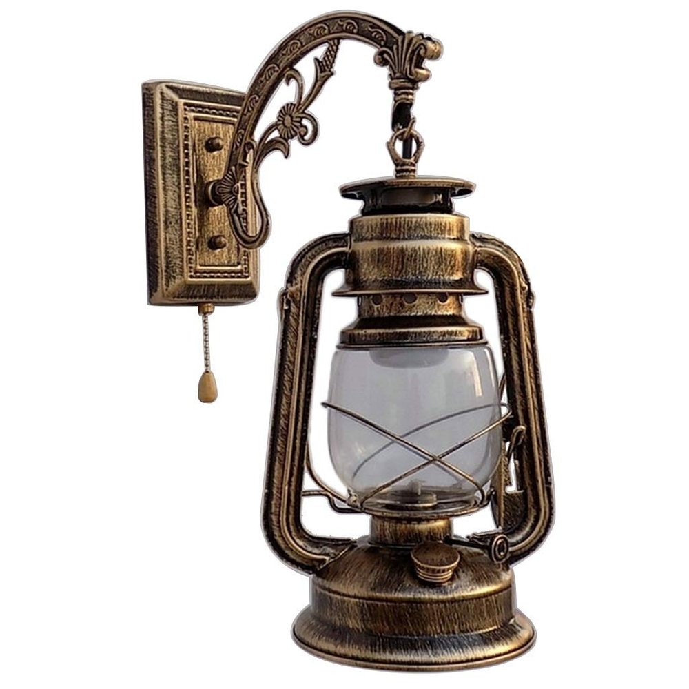 ZJZTD Retro Pull Chain Lantern Wall Lamp E27 Kerosene Wall Sconces
