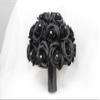Angel Isabella Wedding Bouquet -Black Rose and Black Ribbon view 1