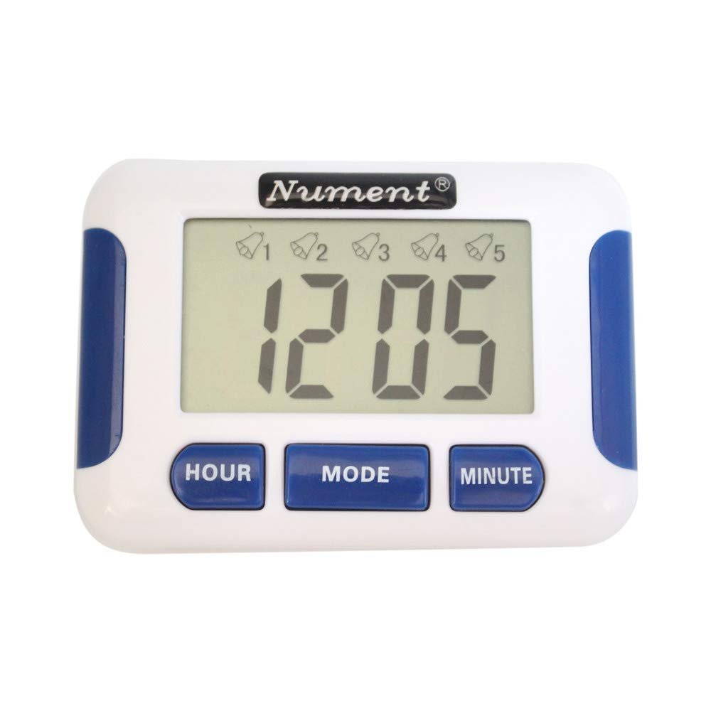 Nument 5 Times Alarm Style Timer with Clock for Study Work Efficiency Medicine Remind and Nursing Baby