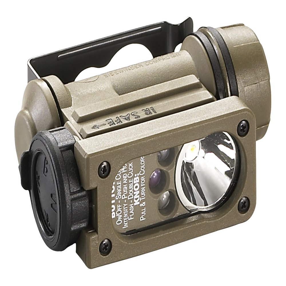 Streamlight 14532 Sidewinder 47-Lumens Compact II Aviation Flashlight with Rail Mount & Headstrap in Box, Coyote