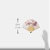 Fashioncraft Delicate Cherry Blossom Design Silk Folding Fan, 8.25 Inch , White with Pink/Black view 3