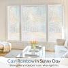 rabbitgoo Window Privacy Film Stained Glass Window Film, Mosaic Rainbow Decorative Glass Cling, Removable Static Cling Tint UV Blocking, Non-Adhesive Privacy Covering for Home, 17.5 x 78.7 inches view 2