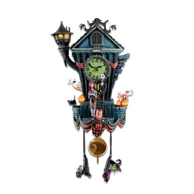 The Bradford Exchange The Nightmare Before Christmas Cuckoo Clock, 21 inches, Musical, Light-Up, Limited Edition