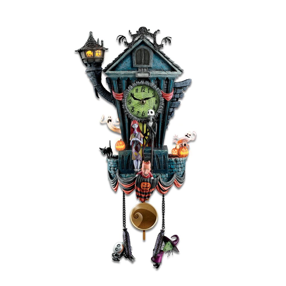 The Bradford Exchange The Nightmare Before Christmas Cuckoo Clock, 21 inches, Musical, Light-Up, Limited Edition