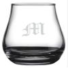 Old English Etched Monogram Spey Dram Whisky Tasting Glass Letter M view 1
