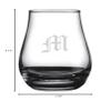 Old English Etched Monogram Spey Dram Whisky Tasting Glass Letter M view 3