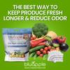 Bluapple Produce Saver Ethylene Gas Absorber 1 Year Refill Kit with Activated Carbon - 8 Packets (9 Grams Classic + 4 Grams of Carbon Each) - Keeps Fruits & Vegetables Fresher Longer, Produce Storage view 2