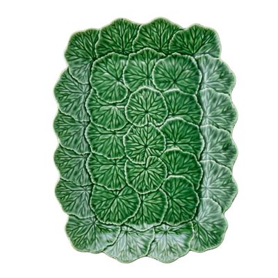 Bordallo Pinheiro Geranium Relief Platter Color: Green