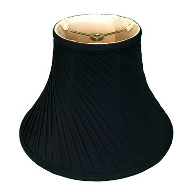 "Royal Designs Twisted Pleat Basic Lamp Shade, Black with Gold, 7"" x 16"" x 12""" (BS-717-16BLKGL)