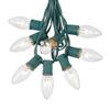 Novelty Lights C9 Clear 100 Foot Christmas String Light Set, Green Wire view 1