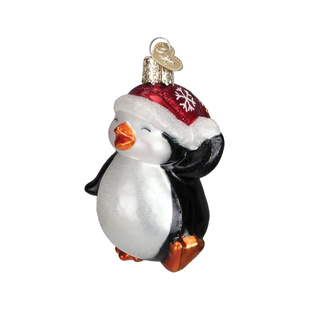 Old World Christmas Dancing Penguin Glass Blown Ornament for Christmas Tree, Handcrafted Holiday Decoration, Wildlife Animal Collection