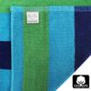 COTTON CRAFT Oversized Extra Wide XL Beach Blanket Towel for Two - 58x68-100% Cotton Velour - Big & Huge - Pool Picnic Bath Jacquard Thick Plush Super Soft Luxury - 450 GSM - Cabana Stripe Blue Green view 2