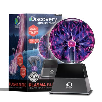 Discovery Plasma Globe Lamp, Touch & Sound Sensitive Lightning, Interactive Electric Plasma Ball for Hands-On STEM Learning, Plug-in Bedroom & Desktop Decorative lamp