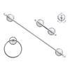 MODONA Four Piece Bathroom Accessories Set, Includes 24 Towel Bar, Robe Hook, Towel Ring, and Toilet Paper Holder White Porcelain & Chrome - Flora Series - 5 Year Warrantee view 1