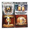 Assorted Beer Lovers Man Cave Brewery Tankard Logo Ceramic Coaster Set of Four Tiles With Cork Backing view 1