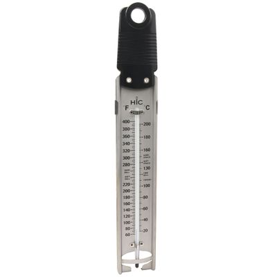 HIC Kitchen Roasting Deep Fry Candy Jelly Thermometer, Stainless Steel with Glass Tube