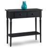 Leick Home Coastal Console Table, Solid Wood, 2 Storage Drawers, Bottom Display Shelf, Narrow Depth, Easy-Assembly, For Living Room/Hallway, Swan Black, 30.0 in. W x 11.0 in. D x 28.0 in. H, 2027-BK view 1
