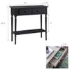 Leick Home Coastal Console Table, Solid Wood, 2 Storage Drawers, Bottom Display Shelf, Narrow Depth, Easy-Assembly, For Living Room/Hallway, Swan Black, 30.0 in. W x 11.0 in. D x 28.0 in. H, 2027-BK view 3