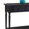 Leick Home Coastal Console Table, Solid Wood, 2 Storage Drawers, Bottom Display Shelf, Narrow Depth, Easy-Assembly, For Living Room/Hallway, Swan Black, 30.0 in. W x 11.0 in. D x 28.0 in. H, 2027-BK view 4