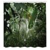 Ambesonne Rainforest Shower Curtain, Tropical Rainforest Preservation Humidity Palm Tree Wild Environment Misty Nature, Cloth Fabric Bathroom Decor Set with Hooks, 69" W x 70" L, Forest Green view 2