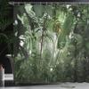 Ambesonne Rainforest Shower Curtain, Tropical Rainforest Preservation Humidity Palm Tree Wild Environment Misty Nature, Cloth Fabric Bathroom Decor Set with Hooks, 69" W x 70" L, Forest Green view 3
