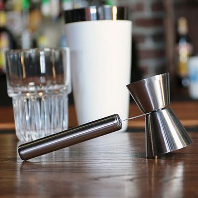 BarConic Stainless Steel Jigger with Handle, .75 oz x 1.25 oz