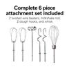 Hamilton Beach Electric Hand Mixer with Snap-On Case, Twisted Wire Beaters, Milkshake Rod, Dough Hook, Whisk, 6-Speed, Black view 2