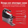 Hamilton Beach Electric Hand Mixer with Snap-On Case, Twisted Wire Beaters, Milkshake Rod, Dough Hook, Whisk, 6-Speed, Black view 3