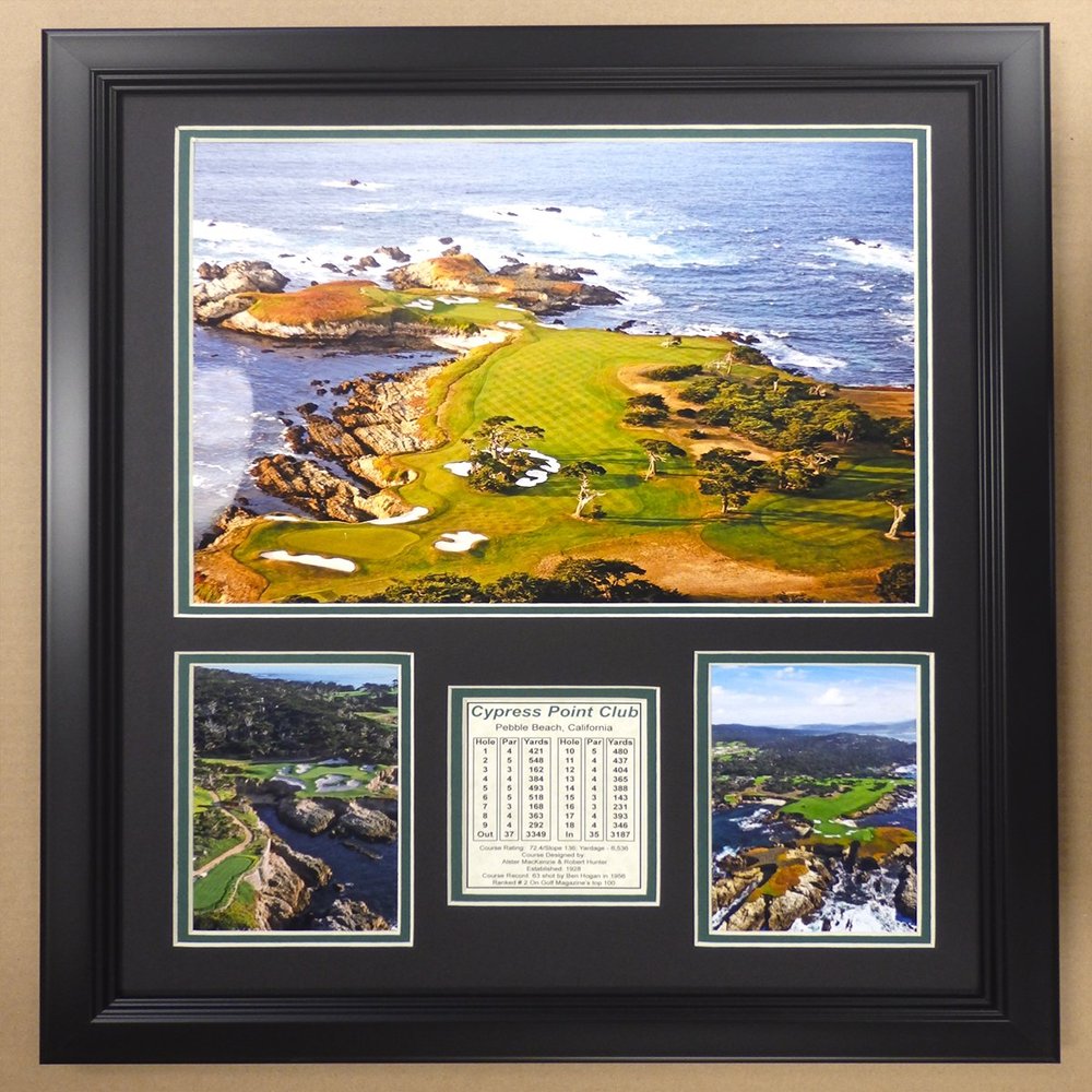 Legends Never Die PGA Cypress Point Golf Course Double Matted Photo Frame, 18" x 22"