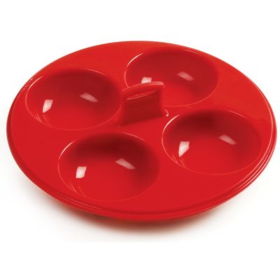 Norpro Silicone 4 Egg Poacher, Red