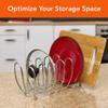 Spectrum Kitchen Cabinet Organizer Rack for Pots Pans and Lids Chrome Metal Holder for Cutting Boards Cookie Sheets and Bakeware Storage 7 Slots Cabinet Shelf Rack view 2