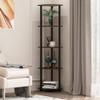 Furinno TURN-N-TUBE Corner Shelf Set of 2, 5-Tier Corner Bookshelf, Open Storage Shelves, for Organization and Storage, Living Room, Home Office, Garage, Espresso view 2