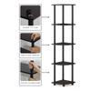 Furinno TURN-N-TUBE Corner Shelf Set of 2, 5-Tier Corner Bookshelf, Open Storage Shelves, for Organization and Storage, Living Room, Home Office, Garage, Espresso view 4