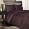 Royal Bedding Striped Chocolate 300-Thread-Count 3 Piece California-King Duvet-Cover 100-Percent Cotton, Sateen Stripes, Comforter Cover with Corner Ties view 1