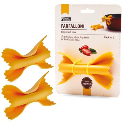 Monkey Business Farfalloni-Shaped Pot Holders Mini Silicone Pinch Mitts | Fun Silicone Pot Gripper & Kitchen Gadget | Quirky Pasta-Inspired Kitchen Gadgets Collection