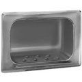 Bradley 9403-000000 Satin Finish Stainless Steel Masonry Mount Soap Dish, 7-1/8" Width x 5" Height x 2-3/4" Depth
