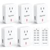 Syantek Remote Control Outlet Wireless Light Switch for Household Appliances, Expandable Remote Light Switch Kit, Up to 100 ft Range, White (5 Outlets + 2 Remotes) view 1