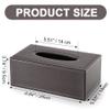 KINGFOM Rectangular PU Leather Tissue Box Cover - Facial Tissue Paper Napkin Holder for Bathroom, Home, Office, Car Automotive Decoration with Magnetic Bottom(Brown) view 2
