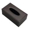 KINGFOM Rectangular PU Leather Tissue Box Cover - Facial Tissue Paper Napkin Holder for Bathroom, Home, Office, Car Automotive Decoration with Magnetic Bottom(Brown) view 3