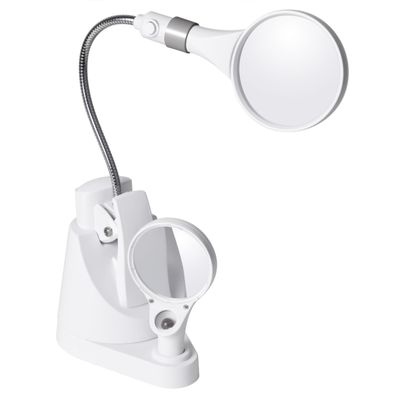 OttLite 15900C LED Clip and Freestanding Magnifier Lamp, White