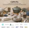 Gibson Elite Tequesta Square Reactive Glaze Stoneware Plates and Bowls Dishes Dinnerware Set, Service for 4 (16pcs), Taupe view 3