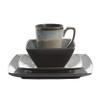 Gibson Elite Tequesta Square Reactive Glaze Stoneware Plates and Bowls Dishes Dinnerware Set, Service for 4 (16pcs), Taupe view 4